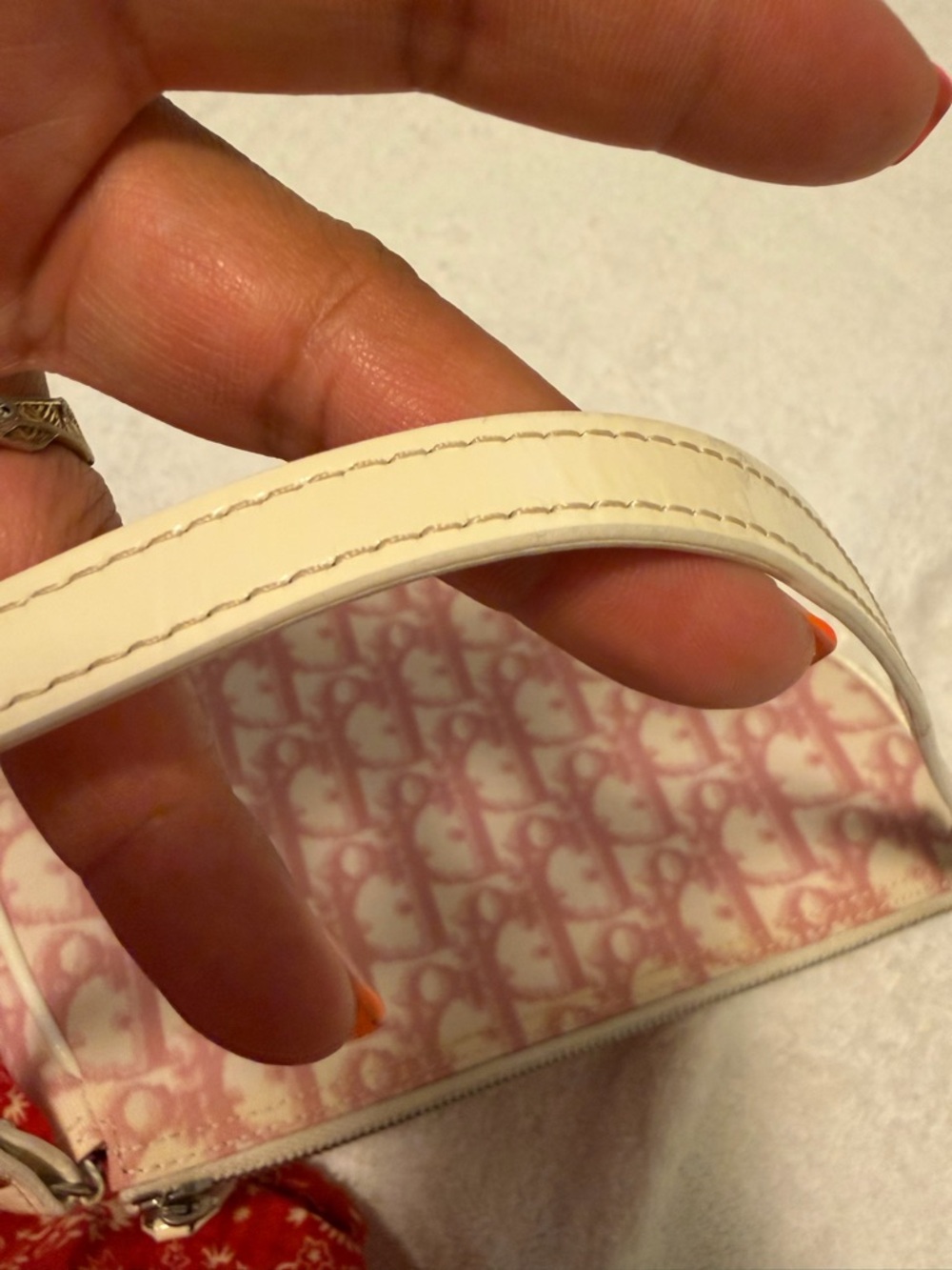 Vintage Christian Dior pink monogram saddle pochette - Picture 9 of 14